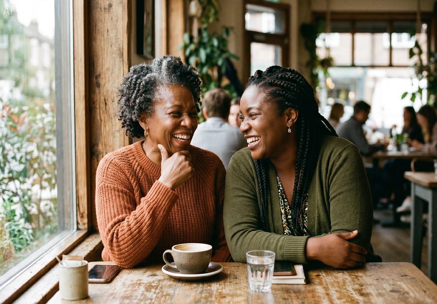 Two women in conversation